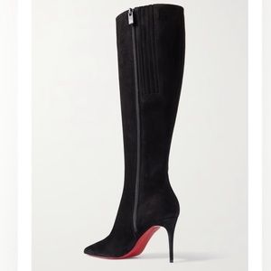 Christian Louboutin black kate 85mm suede boots